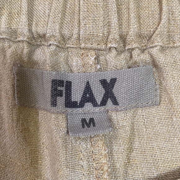 FLAX 100% Linen Side Button Pants Size M 28.5 Inseam - Picture 5 of 8